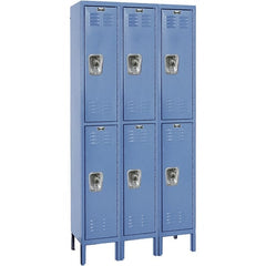 Hallowell - 6 Door, 2 Tier, Ready-Built Wardrobe & Box Lockers - Industrial Tool & Supply