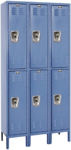 Hallowell - 6 Door, 2 Tier, Ready-Built Wardrobe & Box Lockers - Industrial Tool & Supply