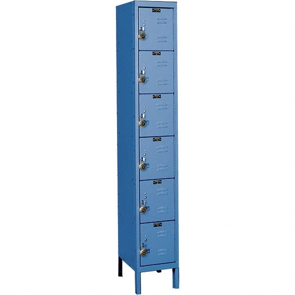 Hallowell - 6 Door, 6 Tier, Ready-Built Wardrobe & Box Lockers - Industrial Tool & Supply