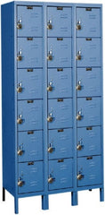 Hallowell - 18 Door, 6 Tier, Ready-Built Wardrobe & Box Lockers - Industrial Tool & Supply