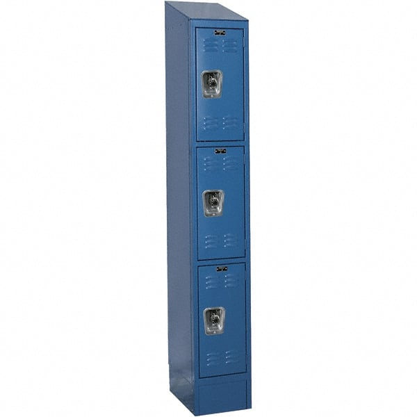 Hallowell - 3 Door, 3 Tier, Ready-Built Wardrobe & Box Lockers - Industrial Tool & Supply