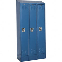 Hallowell - 3 Door, 1 Tier, Ready-Built Wardrobe & Box Lockers - Industrial Tool & Supply