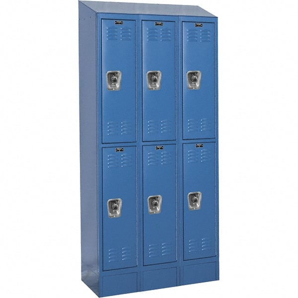 Hallowell - 6 Door, 2 Tier, Ready-Built Wardrobe & Box Lockers - Industrial Tool & Supply