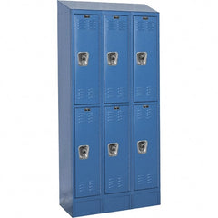 Hallowell - 6 Door, 2 Tier, Ready-Built Wardrobe & Box Lockers - Industrial Tool & Supply