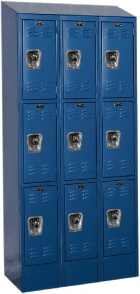 Hallowell - 9 Door, 3 Tier, Ready-Built Wardrobe & Box Lockers - Industrial Tool & Supply