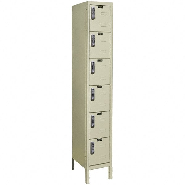 Hallowell - 6 Door, 6 Tier, Electronic Access Lockers - Industrial Tool & Supply