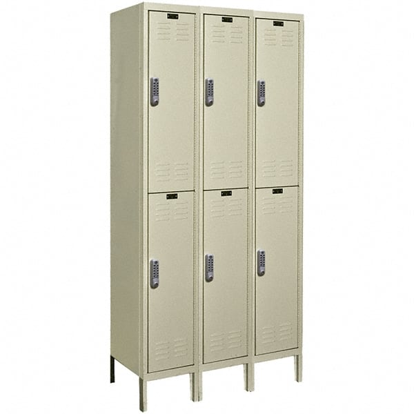 Hallowell - 6 Door, 2 Tier, Electronic Access Lockers - Industrial Tool & Supply