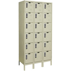Hallowell - 18 Door, 6 Tier, Electronic Access Lockers - Industrial Tool & Supply