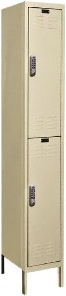 Hallowell - 2 Door, 2 Tier, Electronic Access Lockers - Industrial Tool & Supply