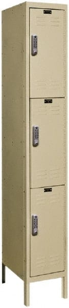 Hallowell - 3 Door, 3 Tier, Electronic Access Lockers - Industrial Tool & Supply