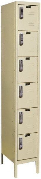 Hallowell - 6 Door, 6 Tier, Electronic Access Lockers - Industrial Tool & Supply