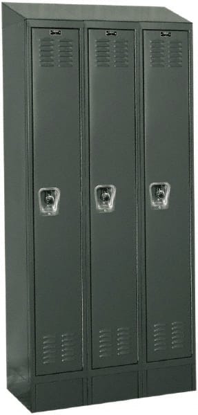 Hallowell - 3 Door, 1 Tier, Ready-Built Wardrobe & Box Lockers - Industrial Tool & Supply