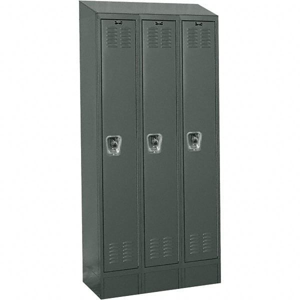 Hallowell - 3 Door, 1 Tier, Ready-Built Wardrobe & Box Lockers - Industrial Tool & Supply