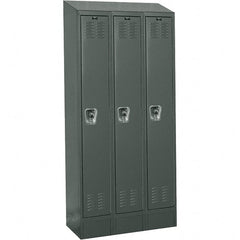 Hallowell - 3 Door, 1 Tier, Ready-Built Wardrobe & Box Lockers - Industrial Tool & Supply