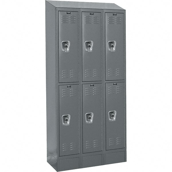 Hallowell - 6 Door, 2 Tier, Ready-Built Wardrobe & Box Lockers - Industrial Tool & Supply