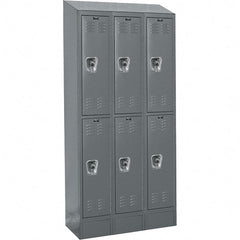 Hallowell - 6 Door, 2 Tier, Ready-Built Wardrobe & Box Lockers - Industrial Tool & Supply