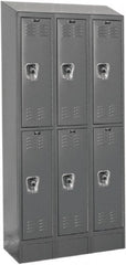 Hallowell - 6 Door, 2 Tier, Ready-Built Wardrobe & Box Lockers - Industrial Tool & Supply