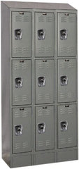 Hallowell - 9 Door, 3 Tier, Ready-Built Wardrobe & Box Lockers - Industrial Tool & Supply