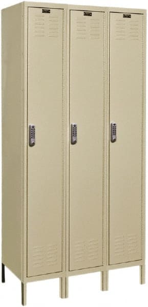 Hallowell - 3 Door, 1 Tier, Electronic Access Lockers - Industrial Tool & Supply