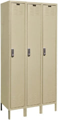 Hallowell - 3 Door, 1 Tier, Electronic Access Lockers - Industrial Tool & Supply