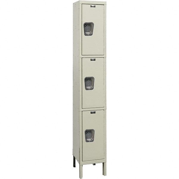 Hallowell - 3 Door, 3 Tier, Premium Wardrobe Lockers - Industrial Tool & Supply