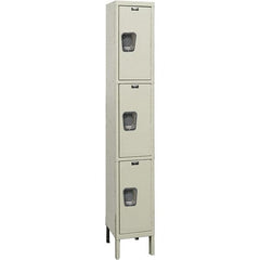 Hallowell - 3 Door, 3 Tier, Premium Wardrobe Lockers - Industrial Tool & Supply