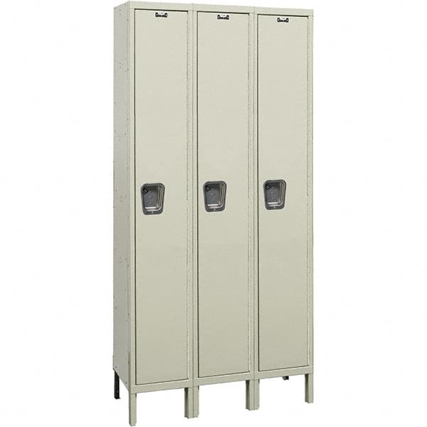 Hallowell - 3 Door, 1 Tier, Premium Wardrobe Lockers - Industrial Tool & Supply
