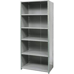 Hallowell - 6 Shelf, 375 Lb. Capacity, Free Standing Closed Shelving - 48 Inch Wide x 12 Inch Deep x 87 Inch High, Gray - Industrial Tool & Supply