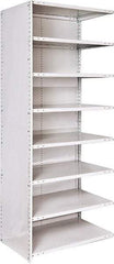 Hallowell - 8 Shelf, 500 Lb. Capacity, Closed Shelving Add-On Unit - 36 Inch Wide x 24 Inch Deep x 87 Inch High, Platinum - Industrial Tool & Supply