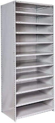 Hallowell - 11 Shelf, 500 Lb. Capacity, Closed Shelving Starter Unit - 36 Inch Wide x 24 Inch Deep x 87 Inch High, Platinum - Industrial Tool & Supply
