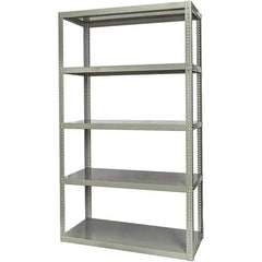 Hallowell - 5 Shelf Starter High-Capacity Open Steel Shelving - 2 Lb Capacity, 48" Wide x 84" High x 18" Deep, Gray - Industrial Tool & Supply
