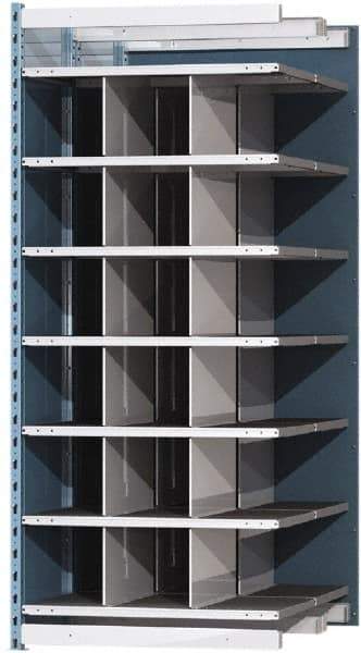 Hallowell - 18 Bin Heavy-Duty Deep Bin Industrial Shelving - 36 Inch Overall Width x 48 Inch Overall Depth x 87 Inch Overall Height, Blue and Platinum Steel Bins - Industrial Tool & Supply