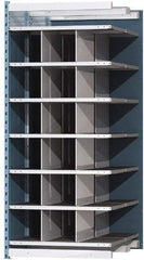 Hallowell - 18 Bin Heavy-Duty Deep Bin Industrial Shelving - 36 Inch Overall Width x 48 Inch Overall Depth x 87 Inch Overall Height, Blue and Platinum Steel Bins - Industrial Tool & Supply