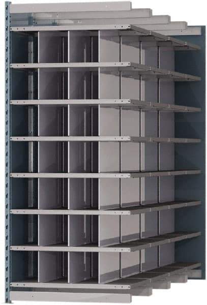Hallowell - 28 Bin Heavy-Duty Deep Bin Industrial Shelving - 36 Inch Overall Width x 96 Inch Overall Depth x 87 Inch Overall Height, Blue and Platinum Steel Bins - Industrial Tool & Supply