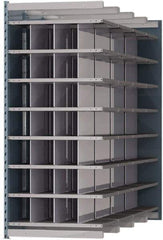 Hallowell - 28 Bin Heavy-Duty Deep Bin Industrial Shelving - 36 Inch Overall Width x 96 Inch Overall Depth x 87 Inch Overall Height, Blue and Platinum Steel Bins - Industrial Tool & Supply