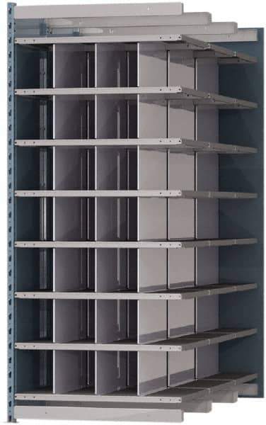 Hallowell - 28 Bin Heavy-Duty Deep Bin Industrial Shelving - 36 Inch Overall Width x 72 Inch Overall Depth x 87 Inch Overall Height, Blue and Platinum Steel Bins - Industrial Tool & Supply
