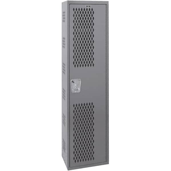 Hallowell - 1 Door, 1 Tier, Heavy-Duty Ventilated Wardrobe & Box Lockers - Industrial Tool & Supply