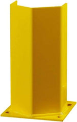 Hallowell - 12" High, Yellow Steel Post Protector - 7" Wide x 7" Long Mounting Plate, 9 Lb - Industrial Tool & Supply