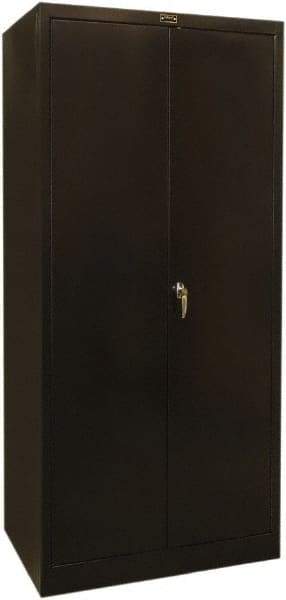 Hallowell - 4 Shelf Combination Storage Cabinet - Steel, 36" Wide x 24" Deep x 78" High, Black - Industrial Tool & Supply
