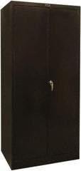 Hallowell - 4 Shelf Combination Storage Cabinet - Steel, 36" Wide x 24" Deep x 78" High, Black - Industrial Tool & Supply