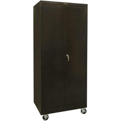 Hallowell - 4 Shelf Mobile Storage Cabinet - Steel, 48" Wide x 24" Deep x 78" High, Black - Industrial Tool & Supply