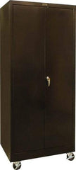 Hallowell - 4 Shelf Mobile Storage Cabinet - Steel, 36" Wide x 24" Deep x 78" High, Black - Industrial Tool & Supply