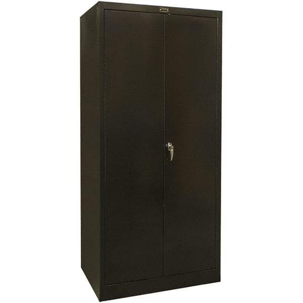 Hallowell - 1 Shelf Wardrobe Storage Cabinet - Steel, 48" Wide x 18" Deep x 78" High, Black - Industrial Tool & Supply