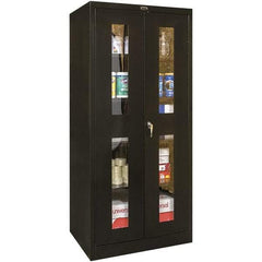 Hallowell - 4 Shelf Visible Storage Cabinet - Steel, 48" Wide x 18" Deep x 78" High, Black - Industrial Tool & Supply