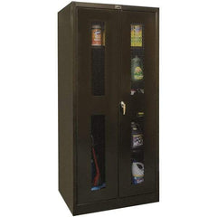 Hallowell - 4 Shelf Combination Storage Cabinet - Steel, 48" Wide x 18" Deep x 78" High, Black - Industrial Tool & Supply