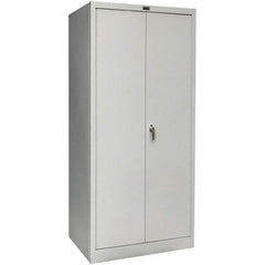 Hallowell - 1 Shelf Wardrobe Storage Cabinet - Steel, 48" Wide x 24" Deep x 78" High, Platinum - Industrial Tool & Supply
