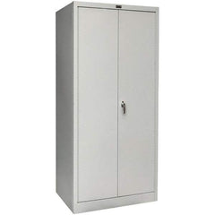 Hallowell - 4 Shelf Combination Storage Cabinet - Steel, 36" Wide x 18" Deep x 78" High, Platinum - Industrial Tool & Supply