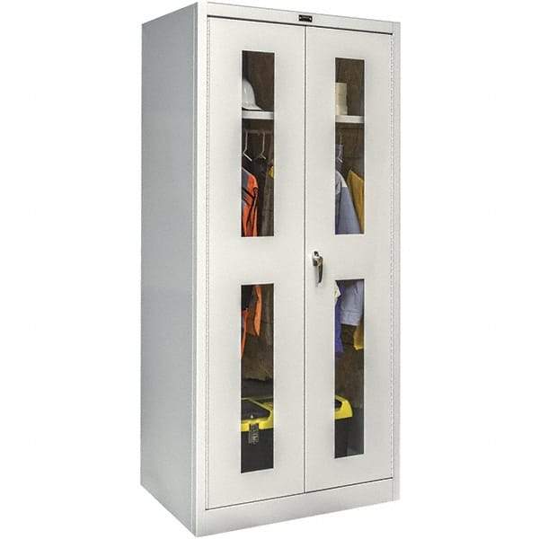 Hallowell - 1 Shelf Wardrobe Storage Cabinet - Steel, 48" Wide x 24" Deep x 78" High, Platinum - Industrial Tool & Supply