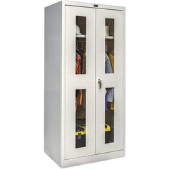 Hallowell - 1 Shelf Wardrobe Storage Cabinet - Steel, 48" Wide x 24" Deep x 78" High, Platinum - Industrial Tool & Supply
