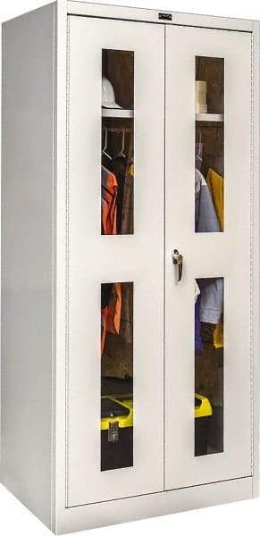 Hallowell - 1 Shelf Wardrobe Storage Cabinet - Steel, 36" Wide x 24" Deep x 78" High, Platinum - Industrial Tool & Supply